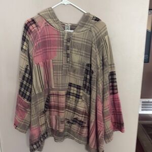 Magnolia Pearl Oversized Tunic Pink and Tan